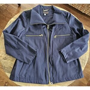 Dana Buckman Women's Lightweight Navy Jacket Size Medium Nautical / Beach